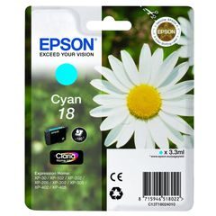 Epson C13T18024012|18 Inkoustová nápln azurová, 180 Strany 3ml pro Epson XP 30