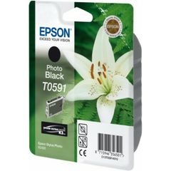 Epson C13T05914010|T0591 Inkoustová nápln cerná foto, 640 Strany 13ml pro Epson Stylus Photo R 2400
