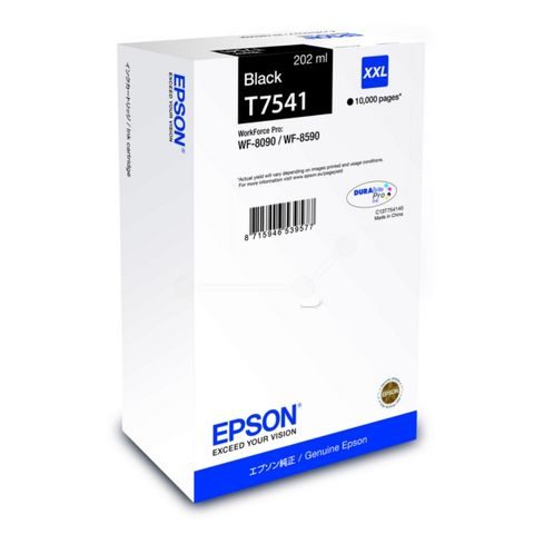 EPSON C13T754140|T7541 INKOUSTOVÁ NÁPLN CERNÁ, 10.000 STRANY ISO/IEC 24711 202ML PRO EPSON WF 8000