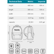 MAKITA E-15481 - BATOH S ORGANIZÉREM 390X230X490MM=OLDE-05511 - MAKITA NÁHRADNÍ DÍLY