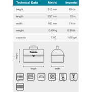MAKITA E-15584 - TERMOBRAŠNA NA JÍDLO 330X180X210MM=OLDE-05614 - MAKITA NÁHRADNÍ DÍLY