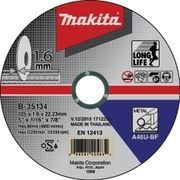 MAKITA B-35134 - KOTOUČ ŘEZNÝ OCEL 125X1.6X22.23MM - ŘEZNÉ KOTOUČE NA KOV - PŘÍSLUŠENSTVÍ MAKITA
