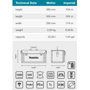 MAKITA E-15394 - BRAŠNA NA NÁŘADÍ 505X295X265MM=ALT E-05424 - MAKITA NÁHRADNÍ DÍLY