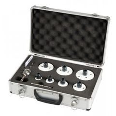 Makita E-12295 - sada děrovek BiM Ezychange 2 v Al kufru: 25,32,40,51,65,68,76 + vrták HSS-G