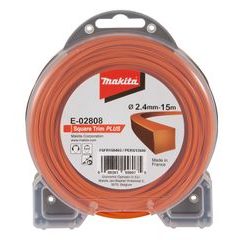 Makita E-02808 - struna nylonová Plus 2,4mm, 15m, oranžová, hranatá = old 369224795