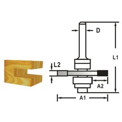 Makita D-48985 - Kotoučová fréza složiskem stopka 8 mm,47,6x5x59 mm STOP