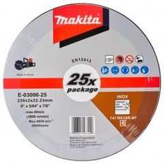 Makita E-03006-25 - kotouč řezný nerez 230x2.0x22.23mm, 25ks
