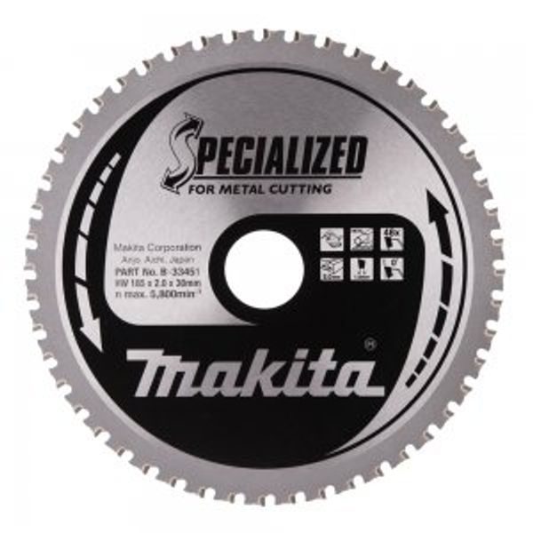 MAKITA B-33451 - KOTOUČ PILOVÝ OCEL SPECIALIZED 185X2X30MM 48Z = OLD B-09787 - PILOVÉ KOTOUČE{% if zbozi.kategorie.adresa_nazvy[0] != zbozi.kategorie.nazev %} - PŘÍSLUŠENSTVÍ MAKITA{% endif %}
