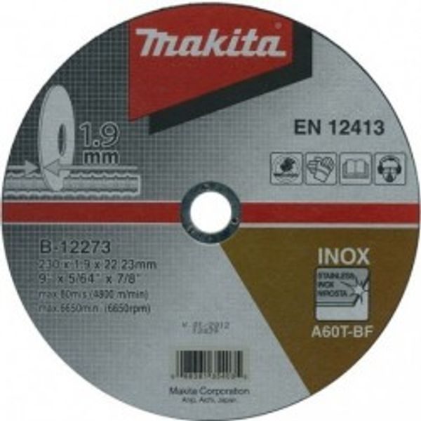 MAKITA B-64618 - KOTOUČ ŘEZNÝ NEREZ 230X1.9X22.23MM - ŘEZNÉ KOTOUČE NA NEREZ{% if zbozi.kategorie.adresa_nazvy[0] != zbozi.kategorie.nazev %} - PŘÍSLUŠENSTVÍ MAKITA{% endif %}