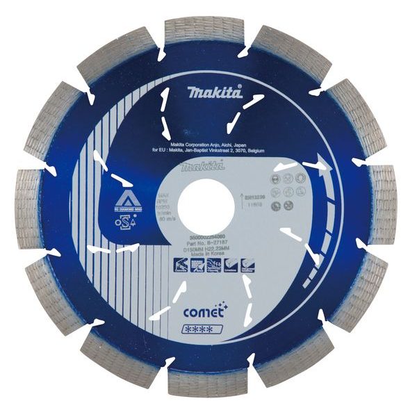 MAKITA B-27187 - KOTOUČ ŘEZNÝ DIAMANTOVÝ COMET 150X10X22.23MM - COMET{% if zbozi.kategorie.adresa_nazvy[0] != zbozi.kategorie.nazev %} - PŘÍSLUŠENSTVÍ MAKITA{% endif %}