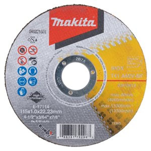 MAKITA E-17114-12 - KOTOUČ ŘEZNÝ NEREZ 115X1.0X22.23MM A60V, 12KS - MAKITA NÁHRADNÍ DÍLY{% if zbozi.kategorie.adresa_nazvy[0] != zbozi.kategorie.nazev %} - MAKITA NÁHRADNÍ DÍLY{% endif %}