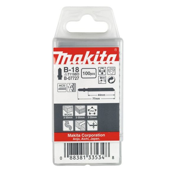 MAKITA B-07727 - PILOVÝ LIST B-18 100 KS - MAKITA NÁHRADNÍ DÍLY{% if zbozi.kategorie.adresa_nazvy[0] != zbozi.kategorie.nazev %} - MAKITA NÁHRADNÍ DÍLY{% endif %}