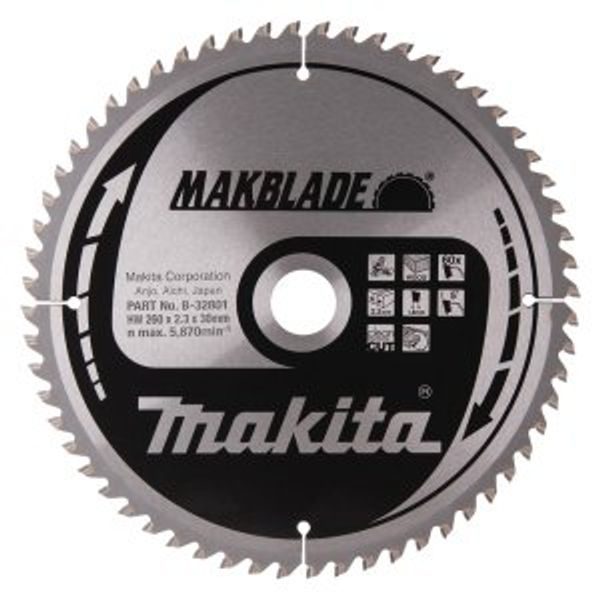MAKITA B-32801 - KOTOUČ PILOVÝ DŘEVO MAKBLADE 260X2.3X30MM 60Z = OLD B-09020 - PILOVÉ KOTOUČE{% if zbozi.kategorie.adresa_nazvy[0] != zbozi.kategorie.nazev %} - PŘÍSLUŠENSTVÍ MAKITA{% endif %}