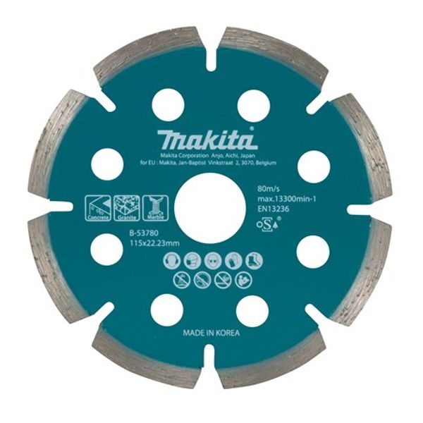 MAKITA B-53780 - KOTOUČ ŘEZNÝ DIAMANTOVÝ 115X1.6X22.23MM PRO AKU ÚHLOVÉ BRUSKY - OSTATNÍ PŘÍSLUŠENSTVÍ{% if zbozi.kategorie.adresa_nazvy[0] != zbozi.kategorie.nazev %} - PŘÍSLUŠENSTVÍ MAKITA{% endif %}