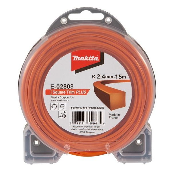 MAKITA E-02808 - STRUNA NYLONOVÁ PLUS 2,4MM, 15M, ORANŽOVÁ, HRANATÁ = OLD 369224795 - MAKITA NÁHRADNÍ DÍLY{% if zbozi.kategorie.adresa_nazvy[0] != zbozi.kategorie.nazev %} - MAKITA NÁHRADNÍ DÍLY{% endif %}