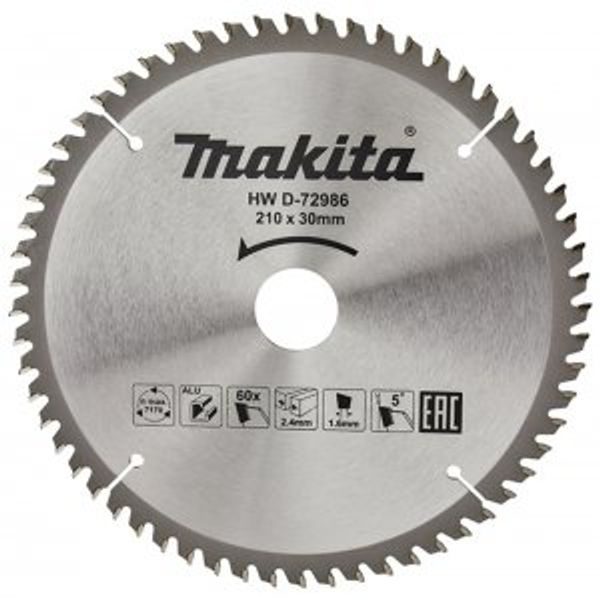MAKITA D-72986 - KOTOUČ PILOVÝ HLINÍK TCT 210X2.4X30MM 60Z STOP - MAKITA NÁHRADNÍ DÍLY{% if zbozi.kategorie.adresa_nazvy[0] != zbozi.kategorie.nazev %} - MAKITA NÁHRADNÍ DÍLY{% endif %}