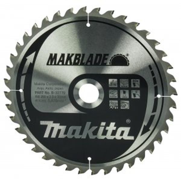 MAKITA B-32770 - KOTOUČ PILOVÝ DŘEVO MAKBLADE 260X2.3X30MM 40Z = OLD B-08981 - MAKITA NÁHRADNÍ DÍLY{% if zbozi.kategorie.adresa_nazvy[0] != zbozi.kategorie.nazev %} - MAKITA NÁHRADNÍ DÍLY{% endif %}