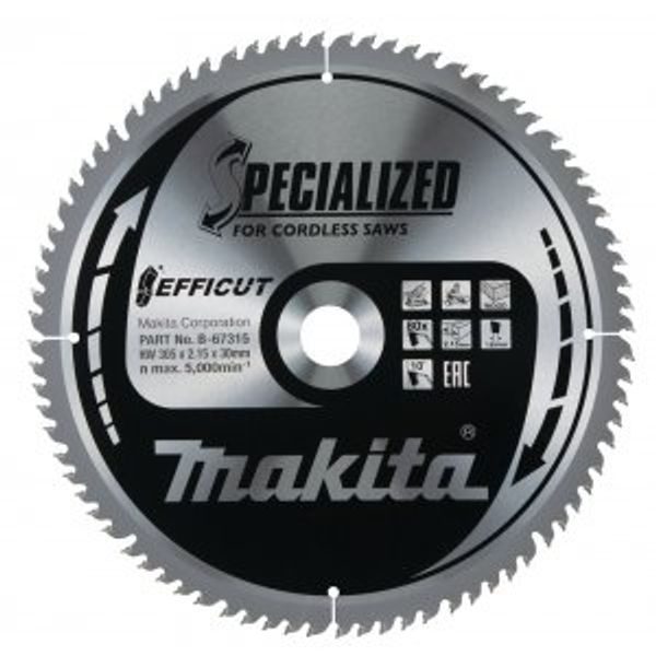 MAKITA B-67315 - KOTOUČ PILOVÝ DŘEVO EFFICUT 305X2.15X30MM 80Z = OLD B-67262 - MAKITA NÁHRADNÍ DÍLY{% if zbozi.kategorie.adresa_nazvy[0] != zbozi.kategorie.nazev %} - MAKITA NÁHRADNÍ DÍLY{% endif %}