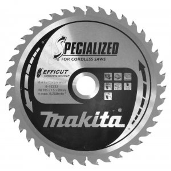 MAKITA E-12223 - KOTOUČ PILOVÝ KOMPOZITNÍ DŘEVO EFFICUT 165X1.5X20MM 40Z = OLD E-12158 - PILOVÉ KOTOUČE EFFICUT{% if zbozi.kategorie.adresa_nazvy[0] != zbozi.kategorie.nazev %} - PŘÍSLUŠENSTVÍ MAKITA{% endif %}