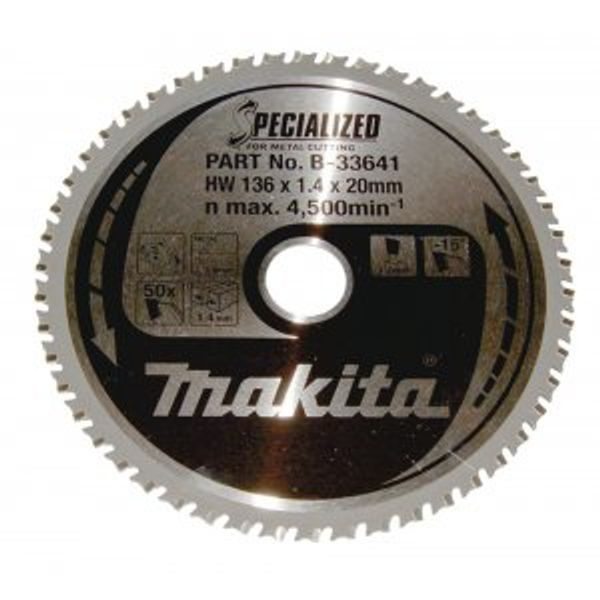 MAKITA B-33641 - KOTOUČ PILOVÝ OCEL SPECIALIZED 136X1.4X20MM 50Z = OLD B-21973 - MAKITA NÁHRADNÍ DÍLY{% if zbozi.kategorie.adresa_nazvy[0] != zbozi.kategorie.nazev %} - MAKITA NÁHRADNÍ DÍLY{% endif %}