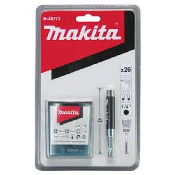 MAKITA B-48773 - SADA BITŮ 1/4" 26 KS S NÁSTAVCEM 80 MM V BLISTRU - OSTATNÍ PŘÍSLUŠENSTVÍ{% if zbozi.kategorie.adresa_nazvy[0] != zbozi.kategorie.nazev %} - PŘÍSLUŠENSTVÍ MAKITA{% endif %}