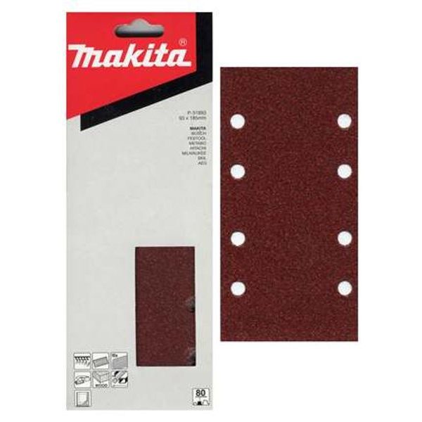 MAKITA P-35891 - PAPÍR BRUSNÝ SUCHÝ ZIP 93X185MM 8 DĚR K120, 10KS - VIBRAČNÍ BRUSKY{% if zbozi.kategorie.adresa_nazvy[0] != zbozi.kategorie.nazev %} - PŘÍSLUŠENSTVÍ MAKITA{% endif %}