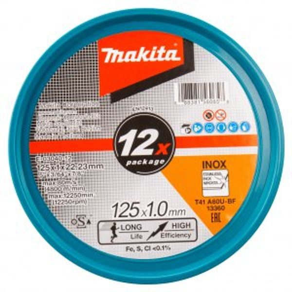 MAKITA E-03040-12 - KOTOUČ ŘEZNÝ NEREZ 125X1.0X22.23MM A60U, 12KS - MAKITA NÁHRADNÍ DÍLY{% if zbozi.kategorie.adresa_nazvy[0] != zbozi.kategorie.nazev %} - MAKITA NÁHRADNÍ DÍLY{% endif %}