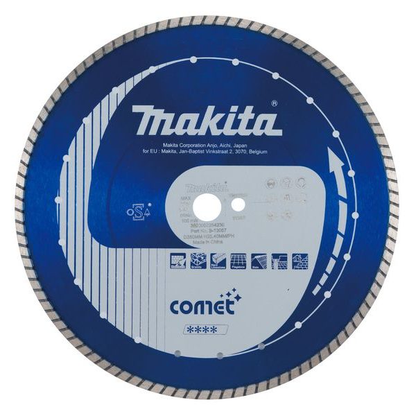 MAKITA B-13057 - KOTOUČ ŘEZNÝ DIAMANTOVÝ COMET TURBO 350X25.4MM STOP - COMET{% if zbozi.kategorie.adresa_nazvy[0] != zbozi.kategorie.nazev %} - PŘÍSLUŠENSTVÍ MAKITA{% endif %}