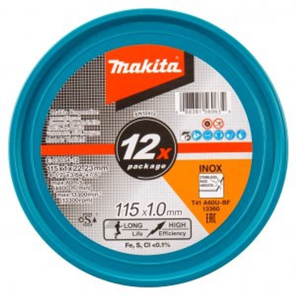 MAKITA E-03034-12 - KOTOUČ ŘEZNÝ NEREZ 115X1.0X22.23MM A60U, 12KS - MAKITA NÁHRADNÍ DÍLY{% if zbozi.kategorie.adresa_nazvy[0] != zbozi.kategorie.nazev %} - MAKITA NÁHRADNÍ DÍLY{% endif %}