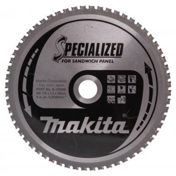 MAKITA B-33598 - KOTOUČ PILOVÝ SENDVIČOVÉ PANELY SPECIALIZED 270X2.4X30MM 60Z = OLD B-17681 - MAKITA NÁHRADNÍ DÍLY{% if zbozi.kategorie.adresa_nazvy[0] != zbozi.kategorie.nazev %} - MAKITA NÁHRADNÍ DÍLY{% endif %}