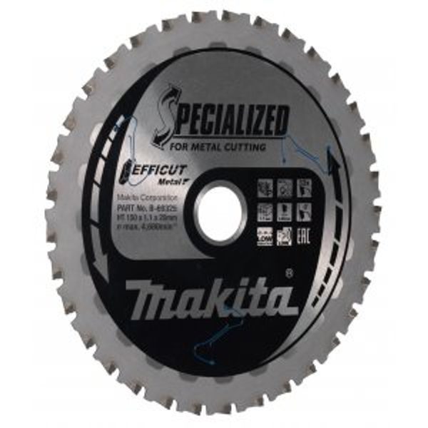 MAKITA B-69325 - KOTOUČ PILOVÝ OCEL EFFICUT 150X1.1X20MM 33Z =OLD B-69288 - PILOVÉ KOTOUČE EFFICUT{% if zbozi.kategorie.adresa_nazvy[0] != zbozi.kategorie.nazev %} - PŘÍSLUŠENSTVÍ MAKITA{% endif %}