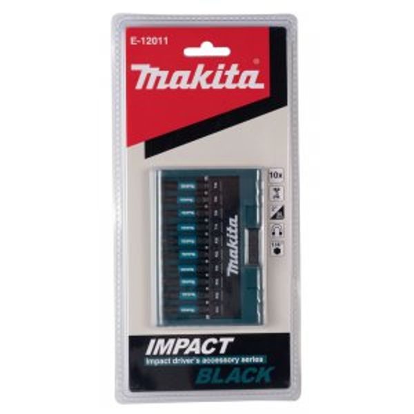 MAKITA E-12011 - SADA TORZNÍCH BITŮ 1/4" IMPACT BLACK 10 KS V PLASTOVÉM DRŽÁKU - MAKITA NÁHRADNÍ DÍLY{% if zbozi.kategorie.adresa_nazvy[0] != zbozi.kategorie.nazev %} - MAKITA NÁHRADNÍ DÍLY{% endif %}
