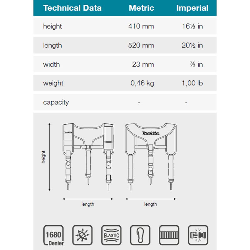 MAKITA E-15372 - ŠLE S POLSTROVÁNÍM 520X23X410MM=E-05393 - MAKITA NÁHRADNÍ DÍLY