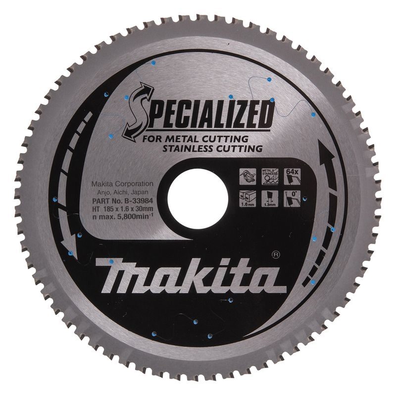 MAKITA B-33984 - KOTOUČ PILOVÝ NEREZ SPECIALIZED 185X1.6X30MM 64Z = OLD B-31669 - PILOVÉ KOTOUČE - PŘÍSLUŠENSTVÍ MAKITA