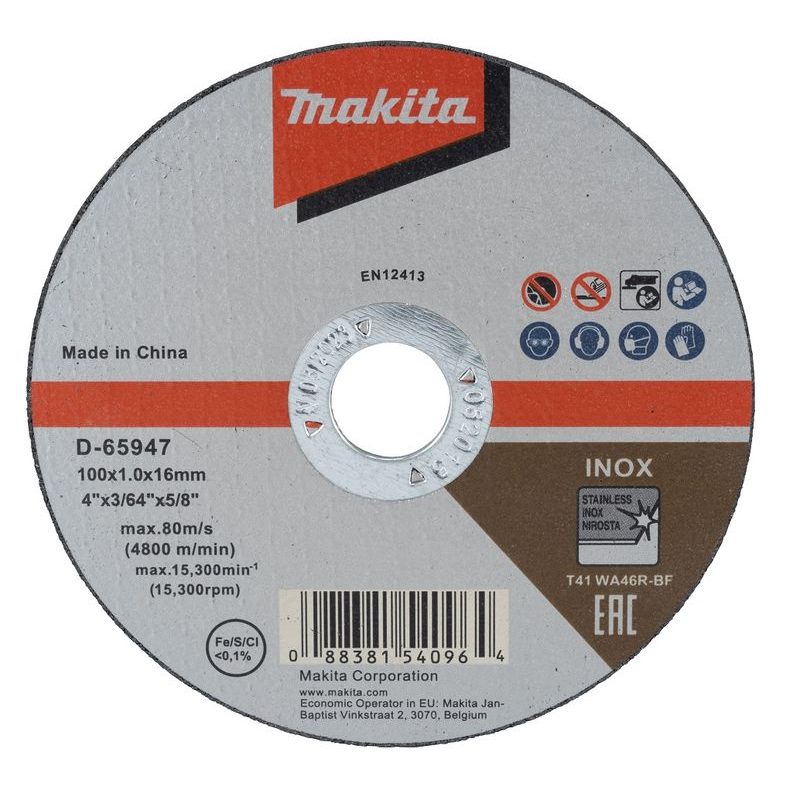 MAKITA D-65947 - KOTOUČ ŘEZNÝ NEREZ 100X1.0X16MM - MAKITA NÁHRADNÍ DÍLY