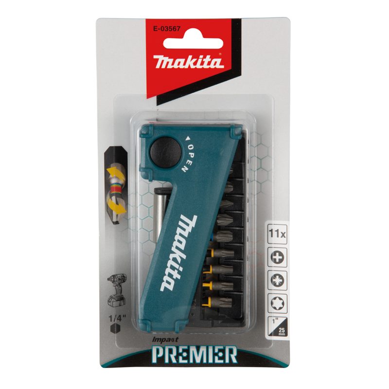 MAKITA E-03567 - SADA TORZNÍCH BITŮ 1/4" IMPACT PREMIER 11 KS V PLASTOVÉ KRABIČCE - MAKITA NÁHRADNÍ DÍLY