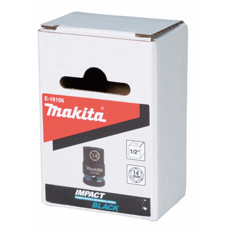 MAKITA E-16106 - KLÍČ NÁSTRČNÝ 1/2", ČTYŘHRAN, IMPACT BLACK, 14MM - NÁSTROJE ČTYŘHRAN 1/2" - PŘÍSLUŠENSTVÍ MAKITA