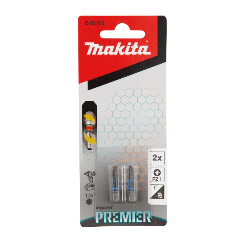 MAKITA E-03165 - TORZNÍ BIT ŘADY IMPACT PREMIER (C-FORM),PZ1-25MM,2KS - MAKITA NÁHRADNÍ DÍLY