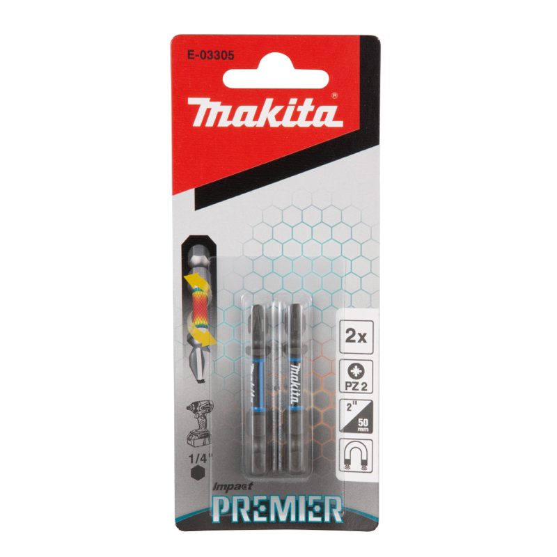 MAKITA E-03305 - TORZNÍ BIT ŘADY IMPACT PREMIER (E-FORM),PZ2-50MM,2KS - MAKITA NÁHRADNÍ DÍLY