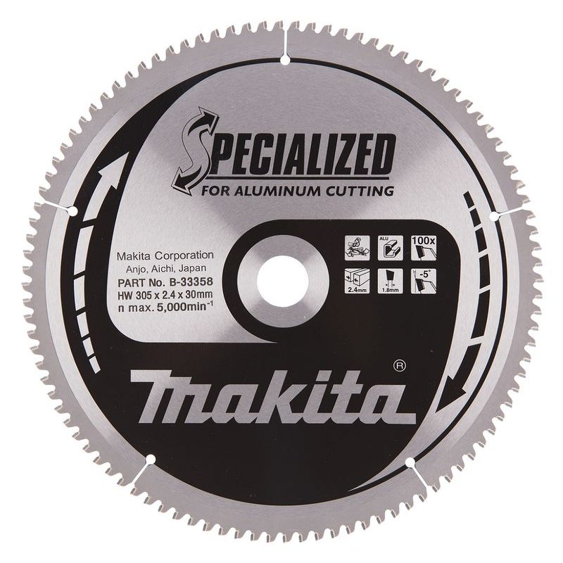 MAKITA B-33358 - KOTOUČ PILOVÝ HLINÍK SPECIALIZED 305X2.4X30MM 100Z = OLD B-09684 - MAKITA NÁHRADNÍ DÍLY