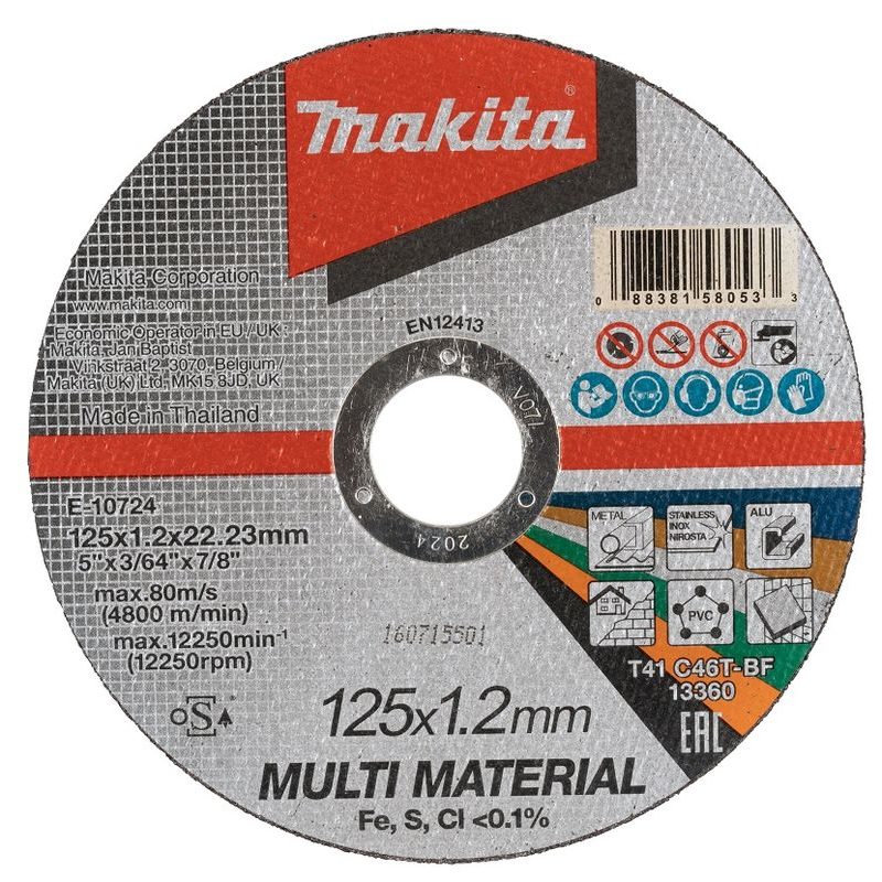 MAKITA E-10724 - KOTOUČ ŘEZNÝ MULTI MATERIÁL 125X1.2X22.23MM - MAKITA NÁHRADNÍ DÍLY