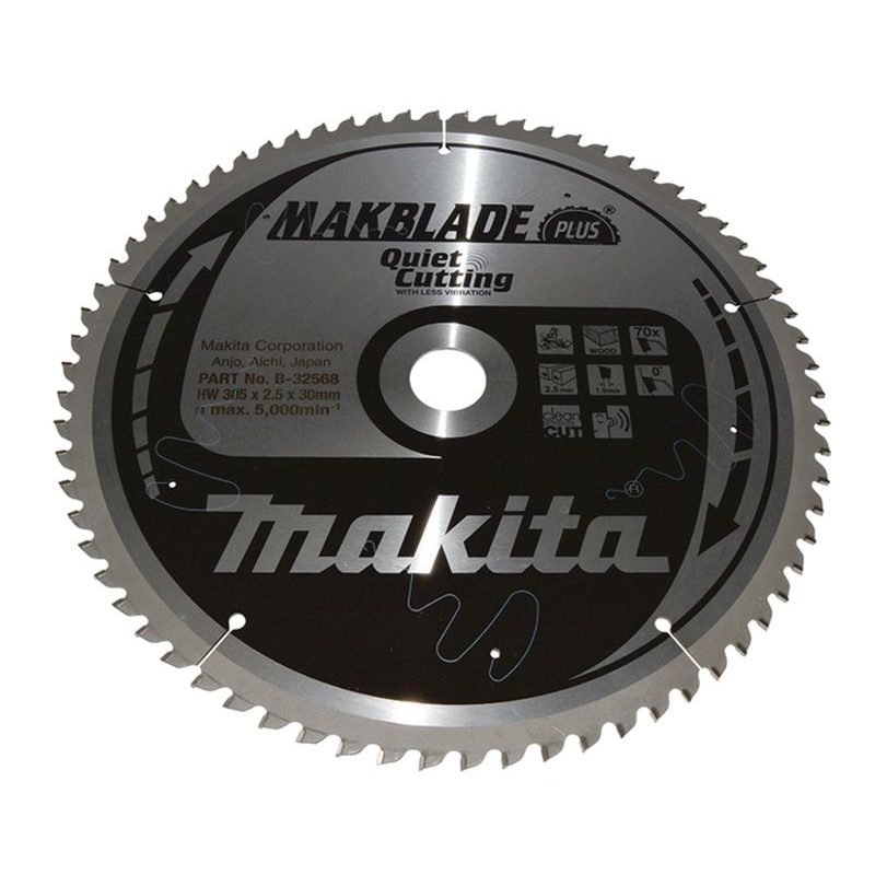 MAKITA B-32568 - KOTOUČ PILOVÝ DŘEVO MAKBLADEPLUS 305X2.5X30MM 70Z = OLD B-08735 - PILOVÉ KOTOUČE - PŘÍSLUŠENSTVÍ MAKITA