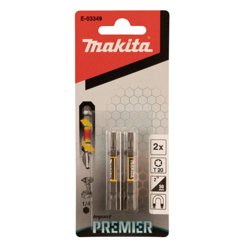 MAKITA E-03349 - TORZNÍ BIT ŘADY IMPACT PREMIER (E-FORM),T20-50MM,2KS - MAKITA NÁHRADNÍ DÍLY
