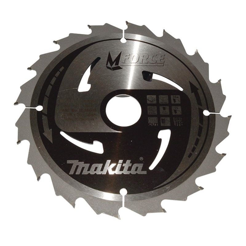 MAKITA B-31968 - KOTOUČ PILOVÝ DŘEVO MFORCE 185X2X30MM 16Z = OLD B-07945 - OKRUŽNÍ PILY - PŘÍSLUŠENSTVÍ MAKITA