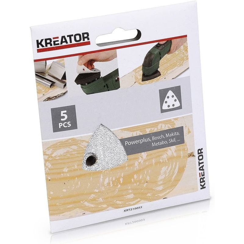 KREATOR KRT210054 5X BRUSNÝ PAPÍR 3 X 90 NA BARVU - G60 - BRUSNÉ PAPÍRY - TROJÚHELNÍKOVÉ - PŘÍSLUŠENSTVÍ MAKITA