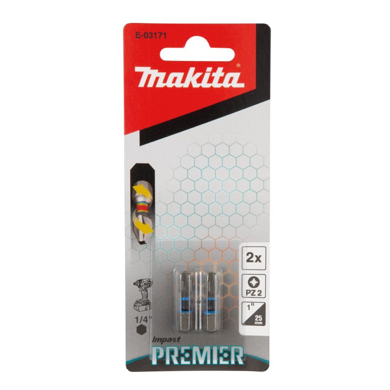MAKITA E-03171 - TORZNÍ BIT ŘADY IMPACT PREMIER (C-FORM),PZ2-25MM,2KS - MAKITA NÁHRADNÍ DÍLY