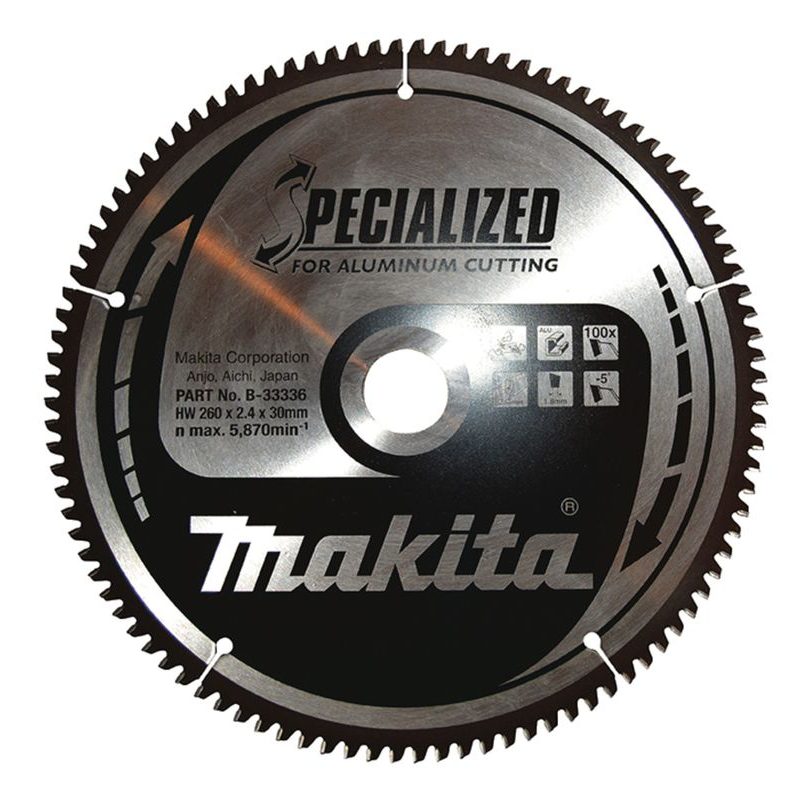 MAKITA B-33336 - KOTOUČ PILOVÝ HLINÍK SPECIALIZED 260X2.4X30MM 100Z = OLD B-09662 - MAKITA NÁHRADNÍ DÍLY