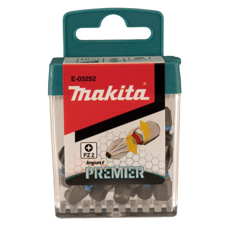 MAKITA E-03252 - SADA TORZNÍ BIT ŘADY IMPACT PREMIER (C-FORM),PZ2-25MM, 15KS - MAKITA NÁHRADNÍ DÍLY
