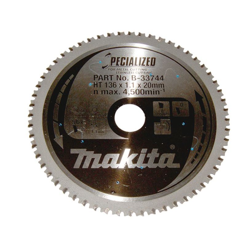MAKITA B-33744 - KOTOUČ PILOVÝ OCEL SPECIALIZED 136X1.1X20MM 56Z = OLD B-23086 - MAKITA NÁHRADNÍ DÍLY