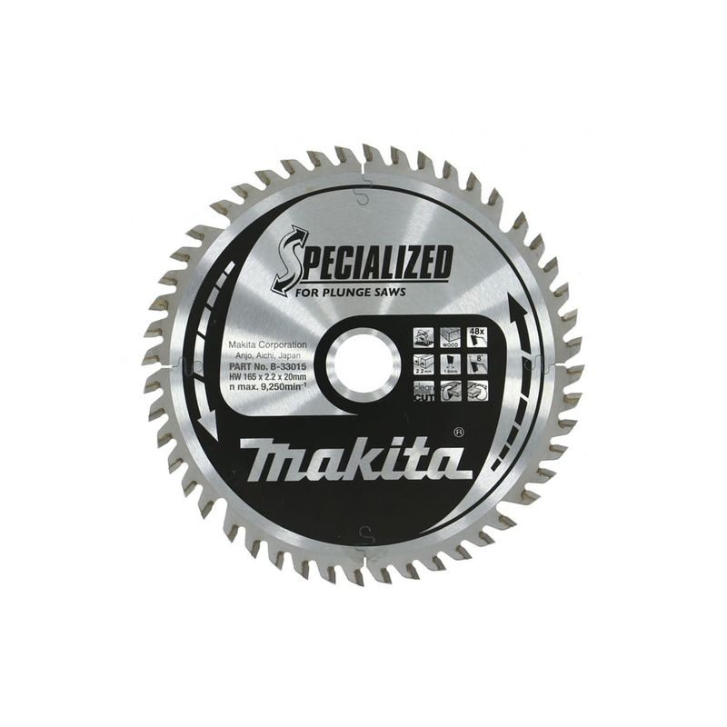 MAKITA B-33015 - KOTOUČ PILOVÝ DŘEVO SPECIALIZED 165X2.2X20MM 48Z PRO PONORNÉ PILY = OLD B-09298 - MAKITA NÁHRADNÍ DÍLY